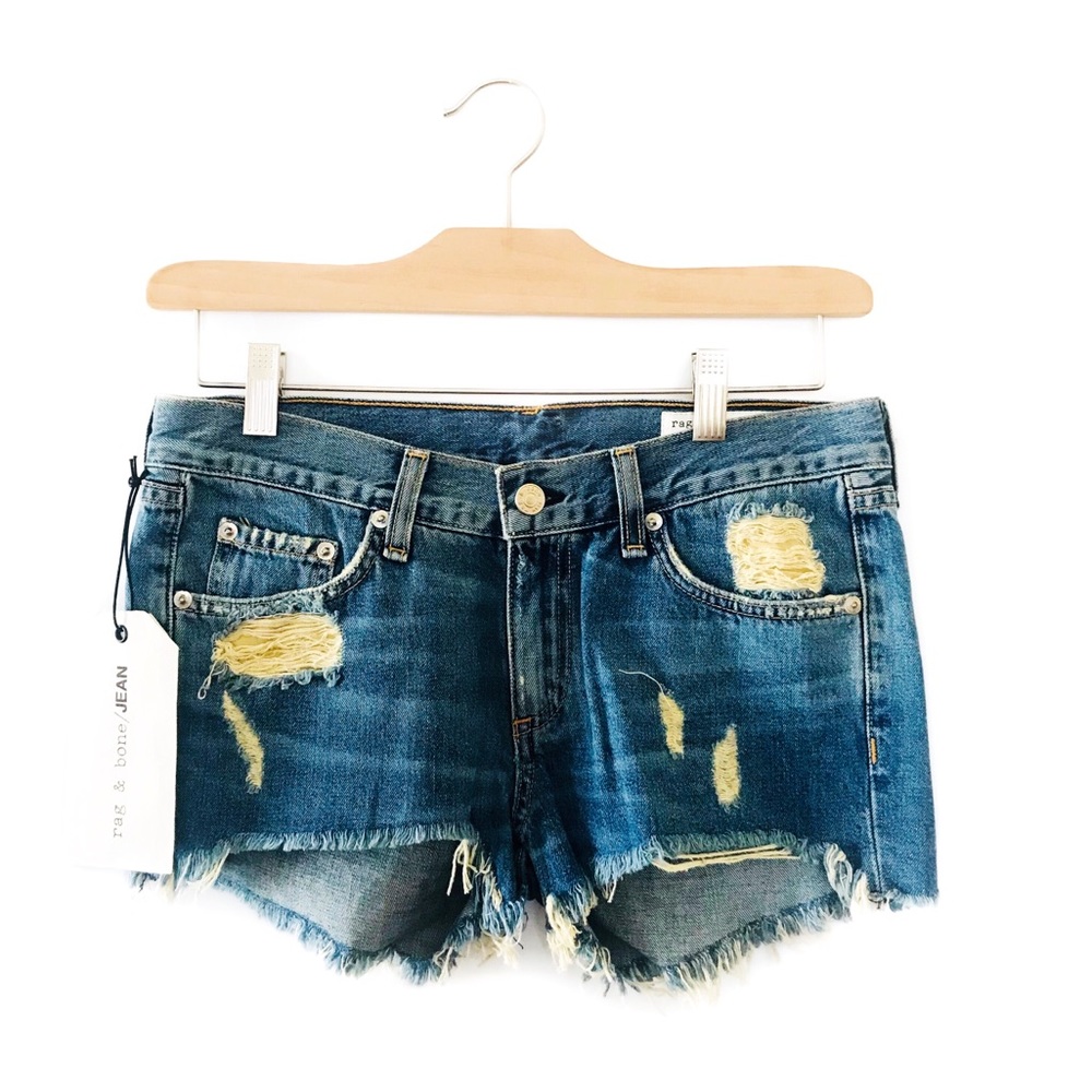 Rag and bone distressed jean shorts